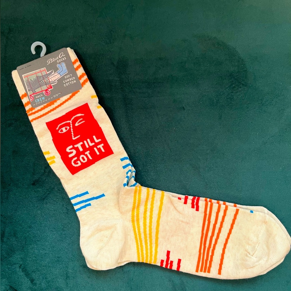 Blue Q Men’s Crew Socks, Still Got It!